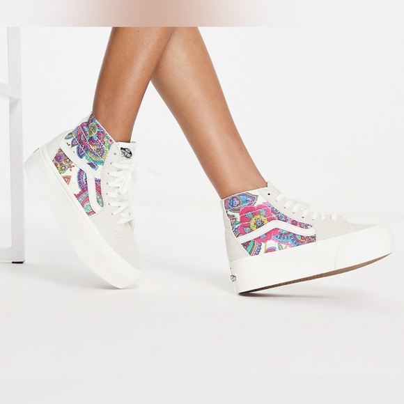 Vans SK8-Hi Tapered Stackform paisley sneakers in multi Women’s 9 men’s 7.5 - Picture 4 of 13